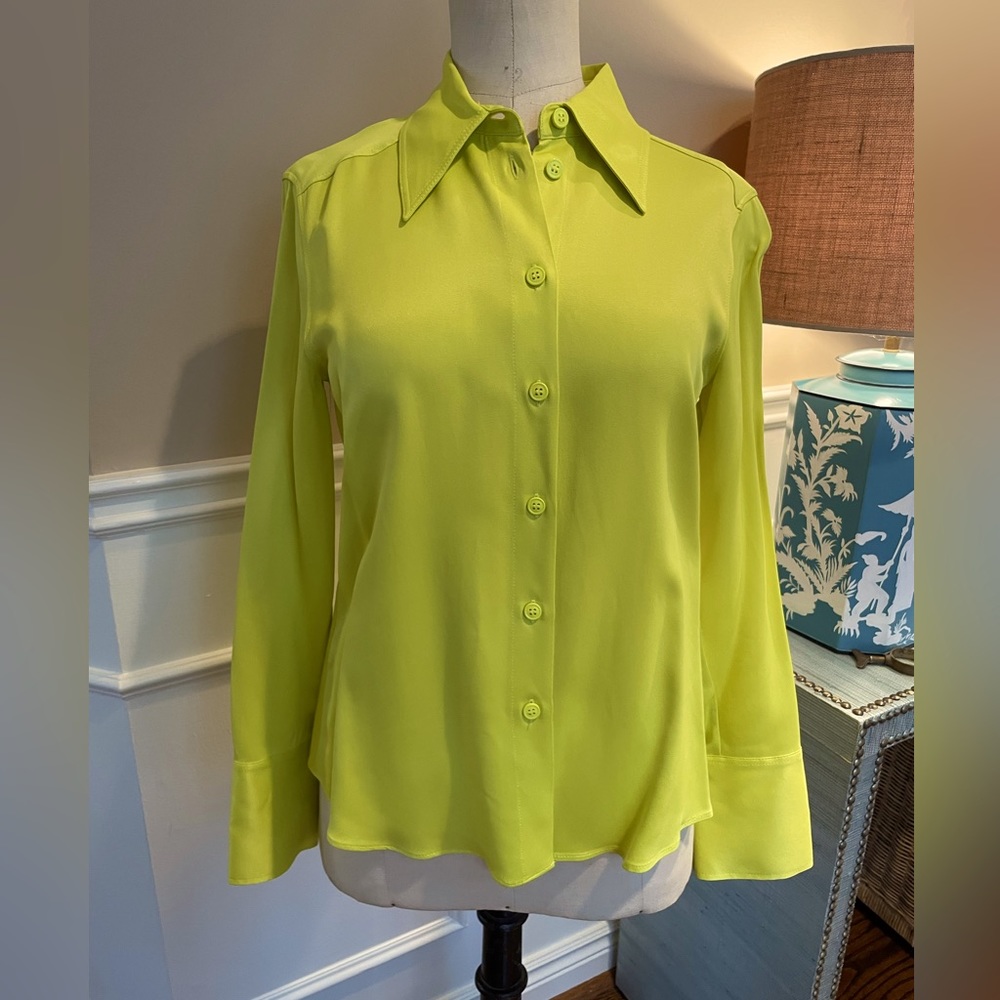 Zara chartreuse yellow green silly shirt BNWT